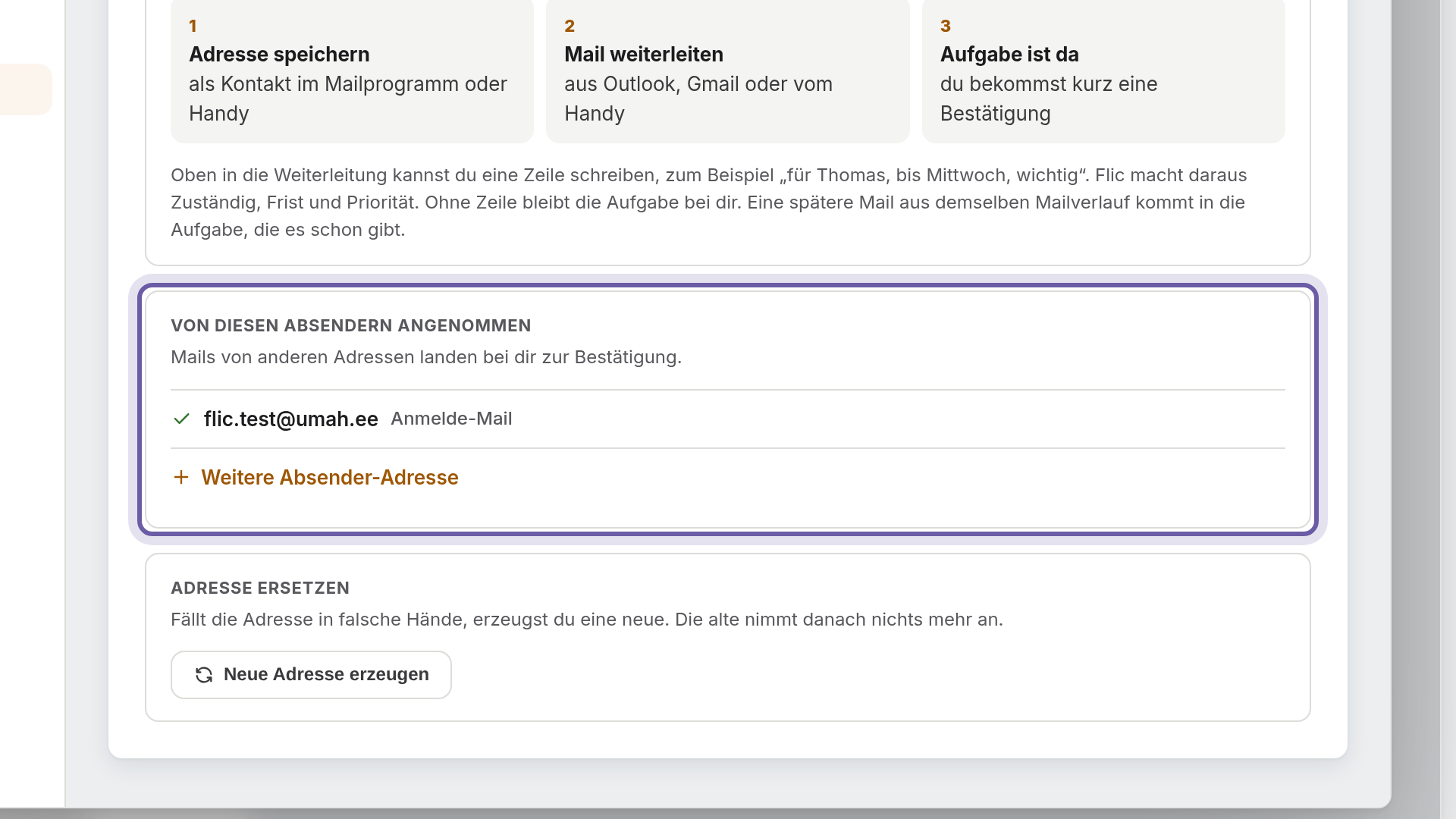 Absender: Ansicht in flicono