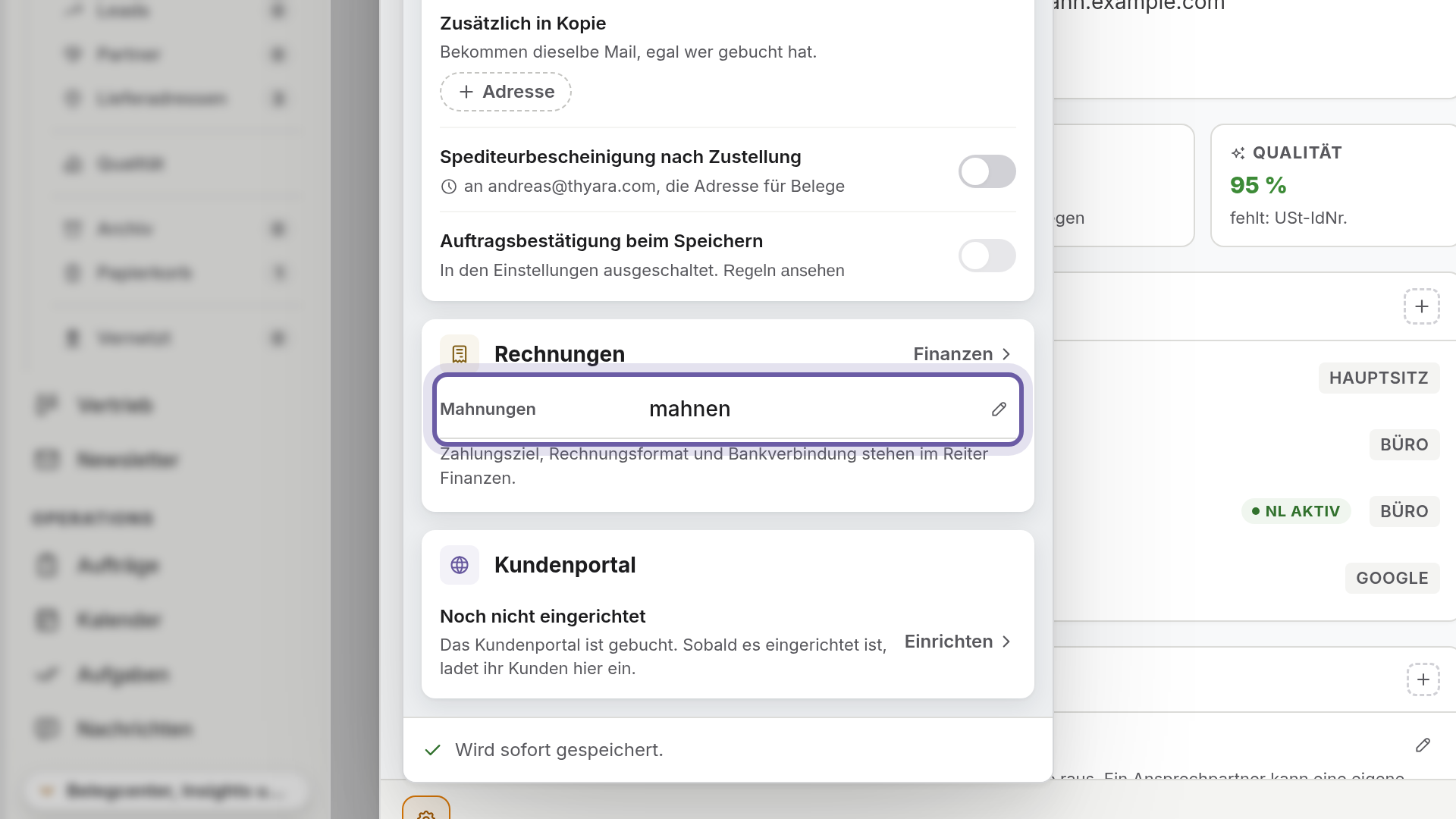 Rechnungen: Ansicht in flicono